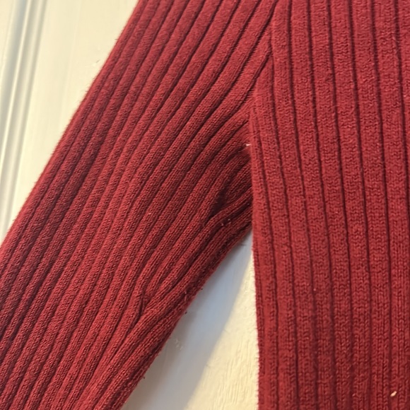 Red Hollister Lace Up Ribbed Long Sleeve Shirt - Picture 7 of 9